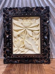 NEW Balinese Hand Crafted Tropical Wall Panel w/Bali Carved Frame - STUNNING!!