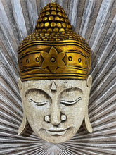 NEW Balinese Hand Carved Wooden Buddha Mask - 40cm - Bali Buddha Wall Art