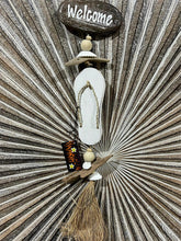 NEW Balinese Timber WELCOME Sign w/Thong/Driftwood/Shells - BOHO Welcome Sign