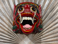 NEW Balinese Hand Crafted Barong Mask - Bali Barong Mask Wall Art - Bali Art