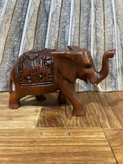 Balinese Carved Wooden Elephant - Small Bali Elephant - Wood Carved Elephant