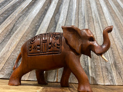 Balinese Carved Wooden Elephant - Small Bali Elephant - Wood Carved Elephant
