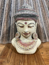 New Balinese Hand Coloured Concrete Buddha Head Statue / Sculpture