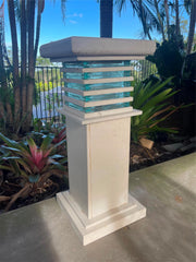 Balinese Stone & Glass Lantern - Bali Garden Lamp - Bali Garden Lighting