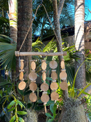 NEW Balinese Capiz Shell Windchime / Mobile - 5 Strand Bar Bali Chimes