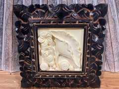NEW Balinese Hand Crafted Tropical Wall Panel w/Bali Carved Frame - STUNNING!! S