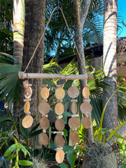 NEW Balinese Capiz Shell Windchime / Mobile - 5 Strand Bar Bali Chimes