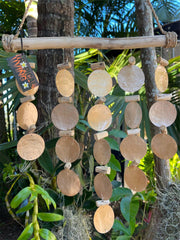 NEW Balinese Capiz Shell Windchime / Mobile - 5 Strand Bar Bali Chimes