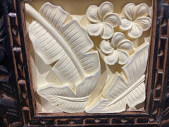 NEW Balinese Hand Crafted Tropical Wall Panel w/Bali Carved Frame - STUNNING!! S