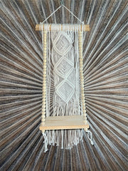 NEW Balinese Hand Crafted Macrame & Bead Hanging Shelf STUNNING!!