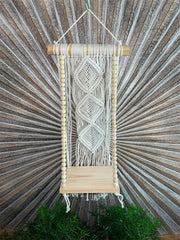 NEW Balinese Hand Crafted Macrame & Bead Hanging Shelf STUNNING!!