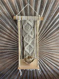 NEW Balinese Hand Crafted Macrame & Bead Hanging Shelf STUNNING!!