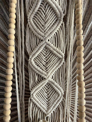 NEW Balinese Hand Crafted Macrame & Bead Hanging Shelf STUNNING!!