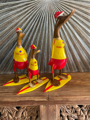 L NEW Balinese Hand Carved Wooden Surf Life Saving Duck - Bali Rice Paddy Duck