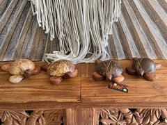 Balinese Hand Crafted Wood / Coconut Shell Turtle Sculpture - Bali Turtle