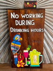 NEW Hand Crafted & Carved TIKI NO WORKING Sign Tropical Island Bali Bar Sign