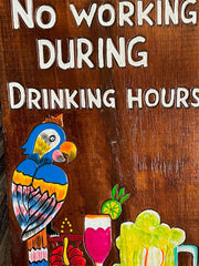 NEW Hand Crafted & Carved TIKI NO WORKING Sign Tropical Island Bali Bar Sign