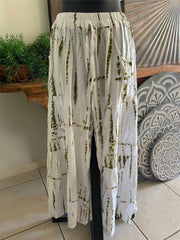 Balinese Ladies Long Flarred Pants - SO COMFY Elastic Waist Pants - Bali Pants