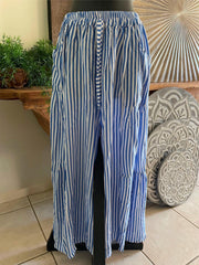Balinese Ladies Long Flarred Pants - SO COMFY Elastic Waist Pants - Bali Pants