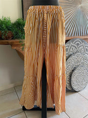 Balinese Ladies Long Flarred Pants - SO COMFY Elastic Waist Pants - Bali Pants