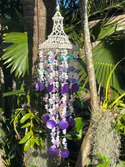 NEW Balinese Shell & Butterfly Windchime / Mobile - Bali Shell Mobile / Chime