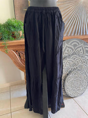 Balinese Ladies Long Flarred Pants - SO COMFY Elastic Waist Pants - Bali Pants