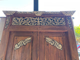 Authentic Balinese Teak Doors in Frame - Hand Carved Recycled Teak Bali Doors
