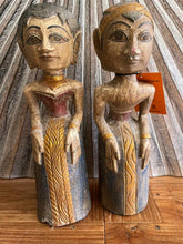 NEW Balinese Hand Carved & Crafted Antique Style Man & Lady Sculptures - Bali Ar