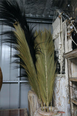 New Balinese Hand Crafted Artificial Leaf Decor Stick / Pampas Grass Style Stem
