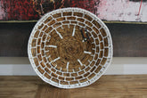 NEW Bali Woven Platter with Crochet Trim - Balinese Woven Platter Wall Art 40cm