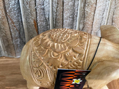 Balinese Carved Wooden Elephant - Small Bali Elephant - Wood Carved Elephant