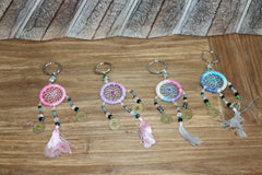 NEW Hand Made Balinese Dream Catcher Keyring with Good Luck Coins