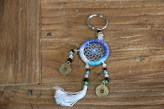 NEW Hand Made Balinese Dream Catcher Keyring with Good Luck Coins