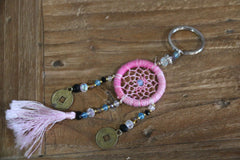 NEW Hand Made Balinese Dream Catcher Keyring with Good Luck Coins