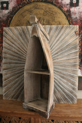 NEW Balinese Hand Crafted Wooden Row Boat Shelf Unit - Bali Boat Shelf Small