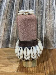 NEW Indonesian Hand Carved Primitive Stone Sumba Statue w/Shell Trim - TIMOR ART