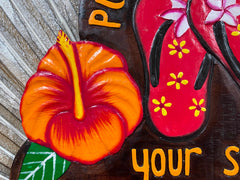 NEW Bali Hand Crafted PLEASE REMOVE SHOES Sign - Balinese Remove your Shoes