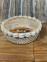 NEW Balinese Hand Woven Rattan w/Shell Trim Open Basket - Small Bali Basket