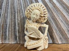 NEW Balinese Traditional Hand Carved Campaka Wood Dewi/Janger Sculpture-Bali Art