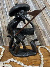 NEW Balinese Traditional Hand Carved Mahogany Wood Fisherman Sculpture-Bali Art