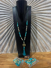 NEW Hand Crafted Balinese Bead, Turquoise Chip & Tree of Life Necklace w/Tassel