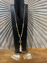 NEW Hand Crafted Balinese Bead, Stone Chip & Tree of Life Necklace w/Tassel