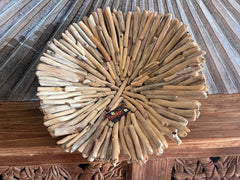 NEW Balinese Hand Crafted Wooden Stick Bowl - Wood stick Fruit Bowl 40cm