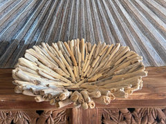 NEW Balinese Hand Crafted Wooden Stick Bowl - Wood stick Fruit Bowl 40cm