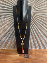 NEW Hand Crafted Balinese Bead, Stone Chip & Tree of Life Necklace w/Tassel