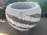 NEW Balinese Hand Crafted & Inlaid Spiral Marble Chip Pot - Bali Feature Pot