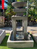NEW Balinese Modern 4 Column Water Feature - Bali Water Feature - Bali Garden