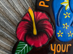 NEW Bali Hand Crafted PLEASE REMOVE SHOES Sign - Balinese Remove your Shoes