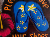 NEW Bali Hand Crafted PLEASE REMOVE SHOES Sign -  Balinese Remove your Shoes