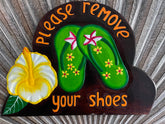 NEW Bali Hand Crafted PLEASE REMOVE SHOES Sign - Balinese Remove your Shoes